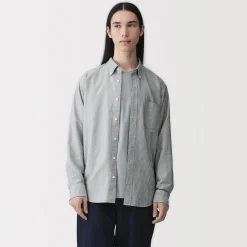 Chemise Oxford en coton lavé pour homme