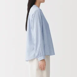 Chemisier en double gaze en mélange de kapok pour femme