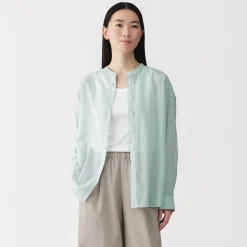 Chemisier transparent en coton biologique à haute torsion