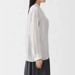 Chemisier transparent en coton biologique à haute torsion