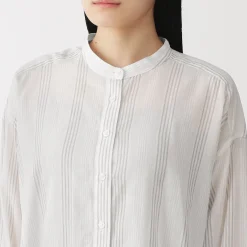 Chemisier transparent en coton biologique à haute torsion