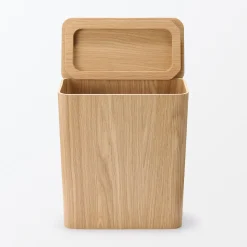 Couvercle pour poubelle rectangulaire en bois