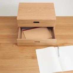 Demi bloc‐tiroir en chêne ‐ 2 tiroirs horizontaux (Dont Eco‐part. 0,82 €)