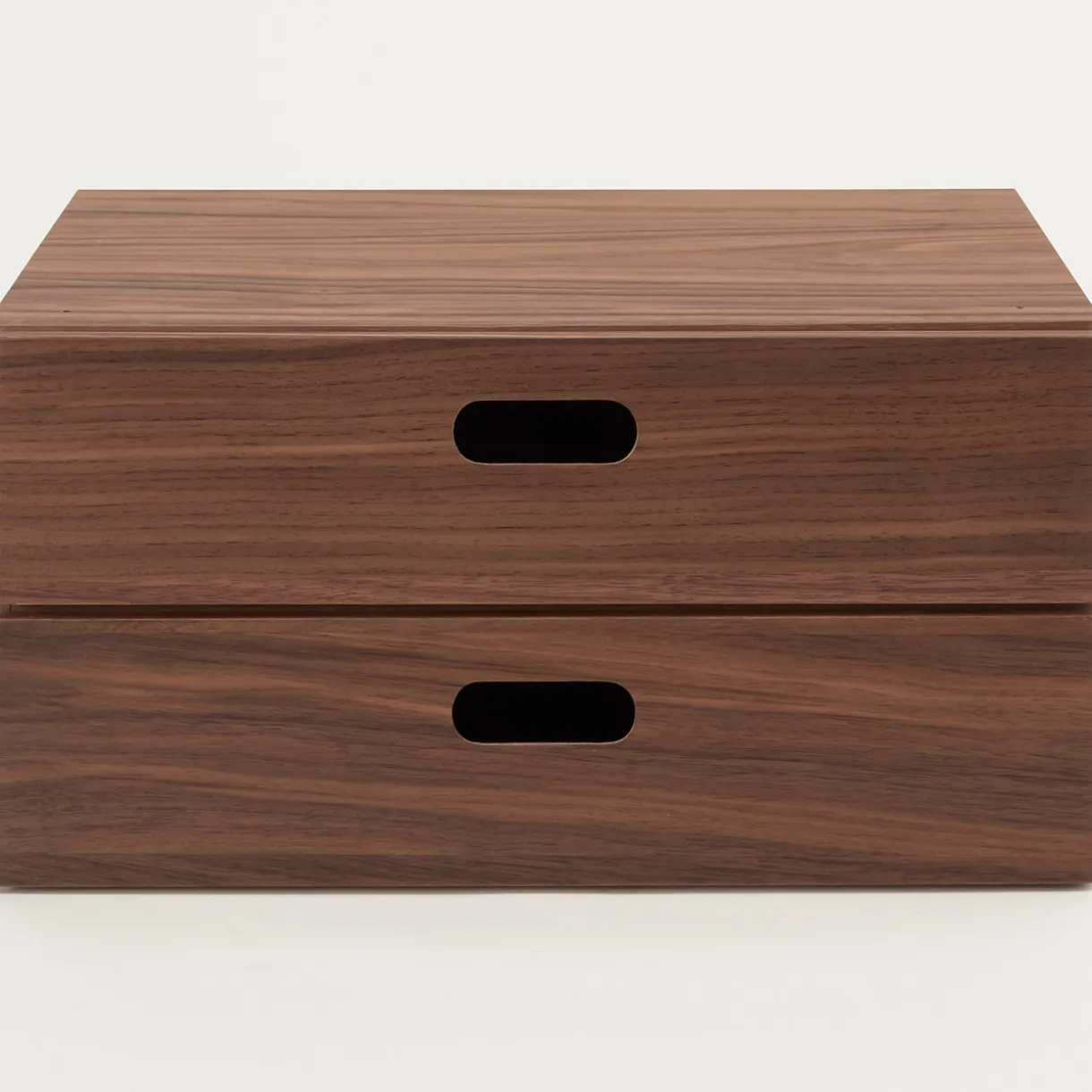 Demi Bloc‐tiroir en noyer ‐ 2 tiroirs horizontaux (Dont Eco‐part. 0,82 €)