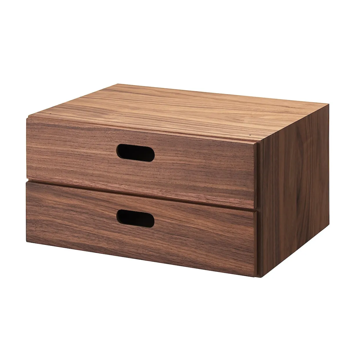 Demi Bloc‐tiroir en noyer ‐ 2 tiroirs horizontaux (Dont Eco‐part. 0,82 €)
