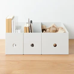 Demi boîte archive grise en PP L10X P32X H12cm