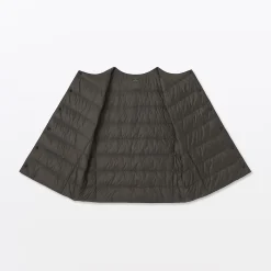 Doudoune légère pliable en nylon recyclé sans manche sans col pour femme