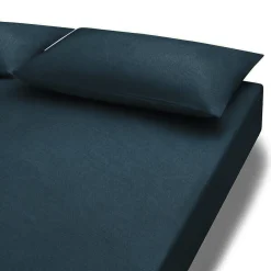 Drap housse en coton délavé ‐ 160 x 200 x 18‐28 cm