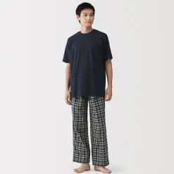 Ensemble d'intérieur avec pantalon en double gaze pour homme