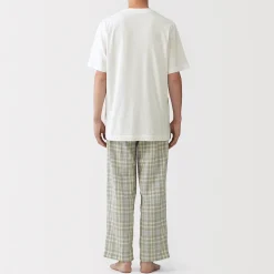 Ensemble d'intérieur avec pantalon en double gaze pour homme
