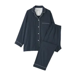 Ensemble pyjama à manches longues en gaze double pour femme