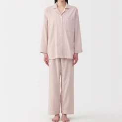 Ensemble pyjama à manches longues en gaze double pour femme