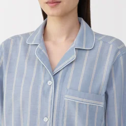 Ensemble pyjama à manches longues en gaze double pour femme