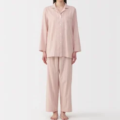 Ensemble pyjama à manches longues en gaze double pour femme