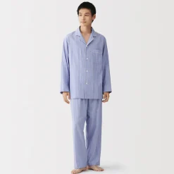 Ensemble pyjama à manches longues en gaze double pour homme