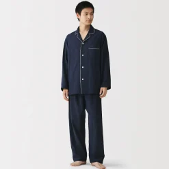 Ensemble pyjama à manches longues en gaze double pour homme
