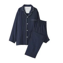 Ensemble pyjama à manches longues en gaze double pour homme