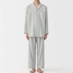 Ensemble pyjama à manches longues en gaze double pour homme