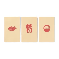 Enveloppes petites en papier de bambou avec motifs porte-bonheur - Kraft