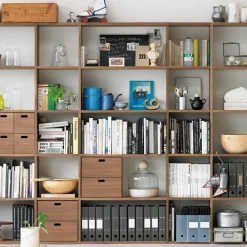 Etagère additionnelle en noyer ‐ 5 niveaux (Dont Eco‐part. 1,80 €)