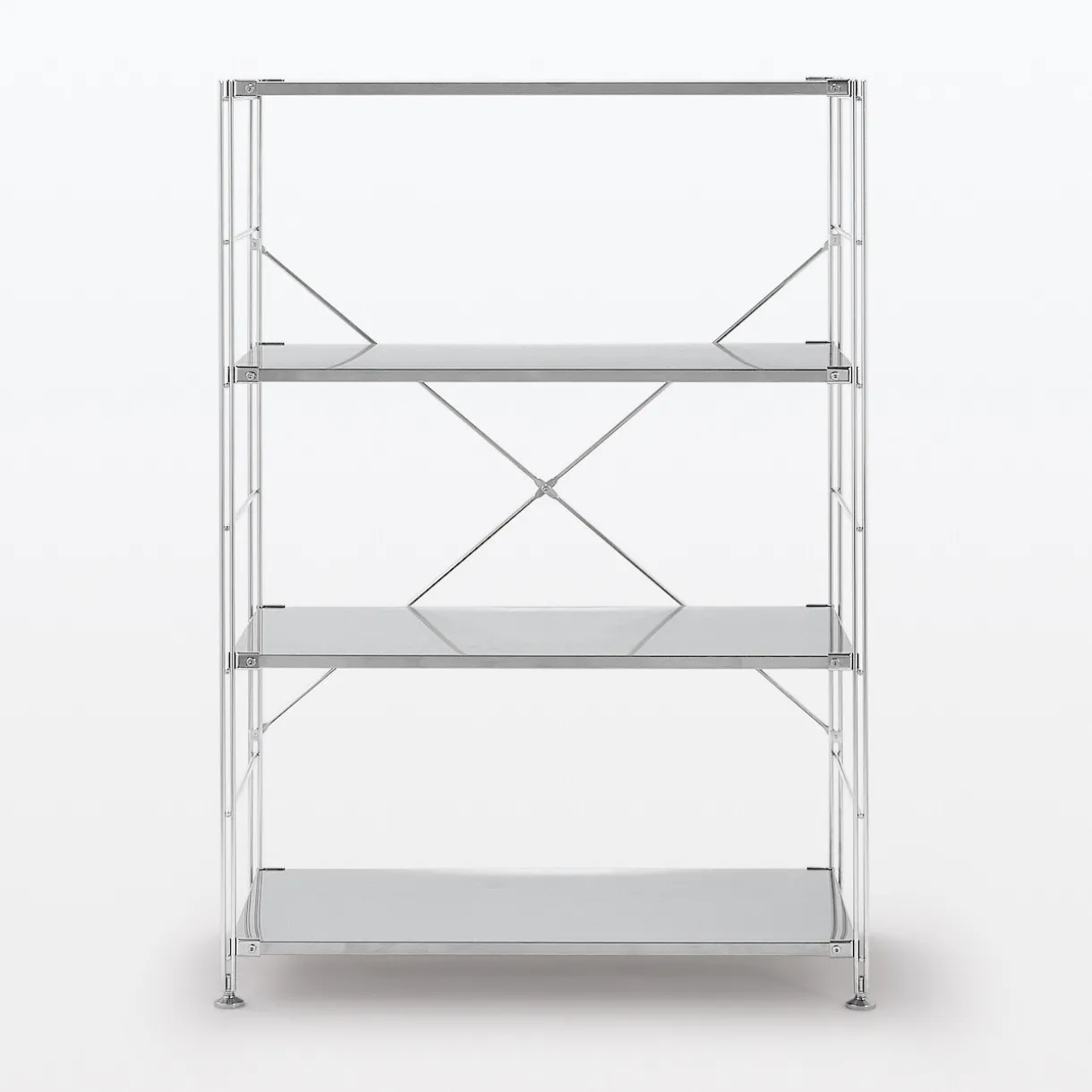Etagère en acier inoxydable large ‐ 4 niveaux (Dont Eco‐part. 0,82 €)