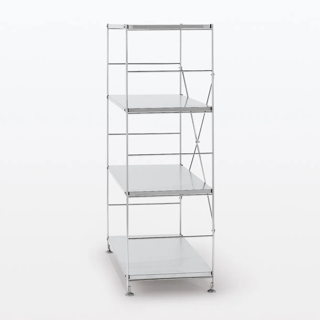 Etagère en acier inoxydable large ‐ 4 niveaux (Dont Eco‐part. 0,82 €)