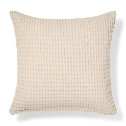 Housse de coussin gaufrée en coton biologique lavé