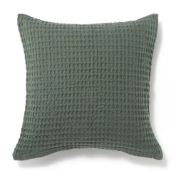 Housse de coussin gaufrée en coton biologique lavé