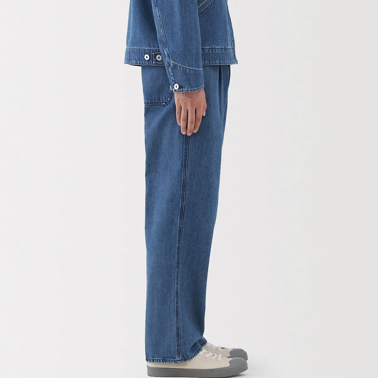 Jean coupe droite en denim mélangé kapok pour homme
