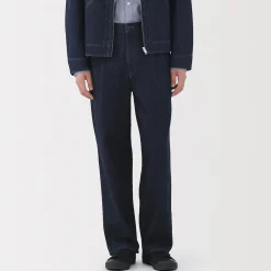 Jean coupe droite en denim mélangé kapok pour homme