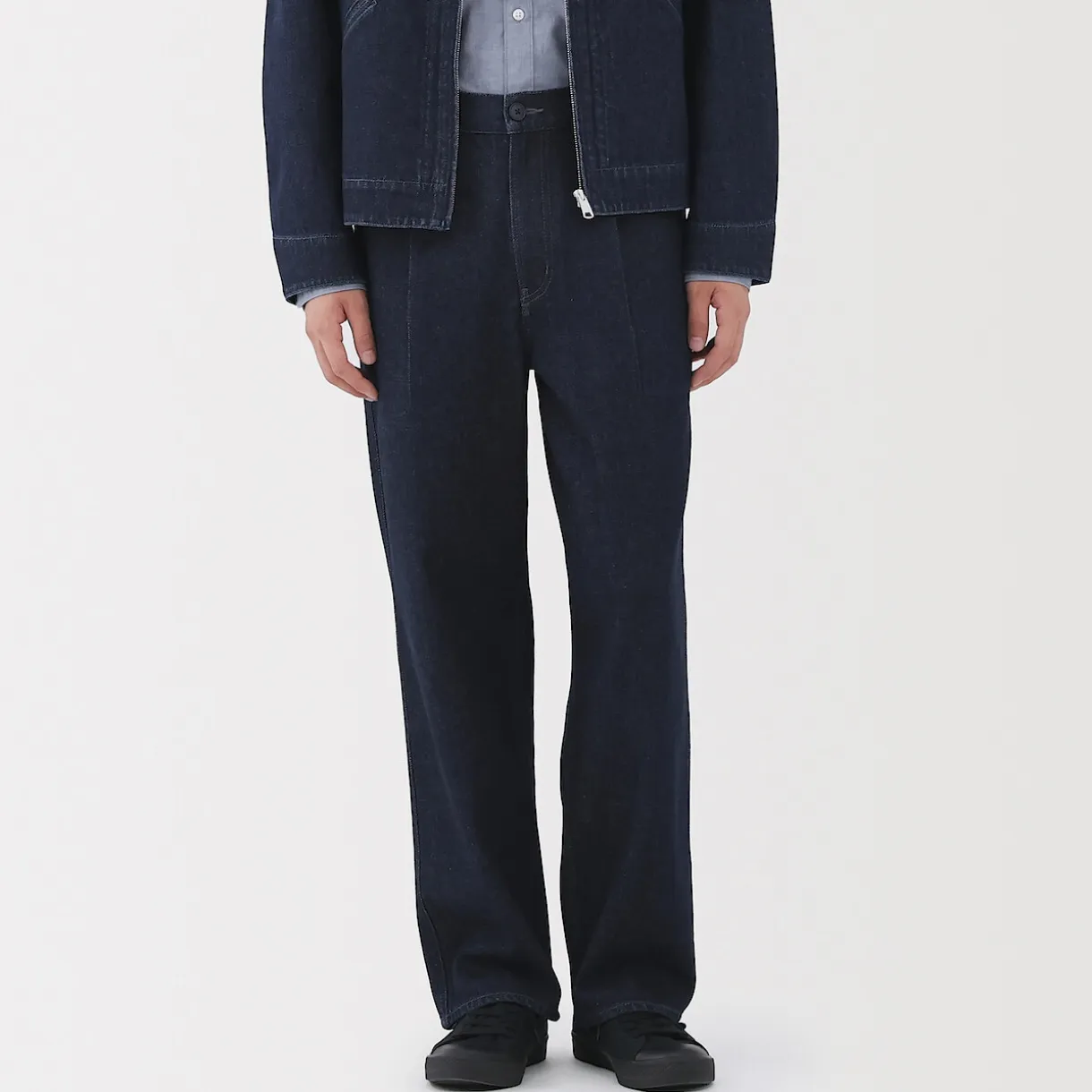 Jean coupe droite en denim mélangé kapok pour homme