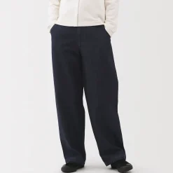 Jean denim coupe large en kapok mélangé pour femme