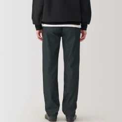 Jeans à Jambe Droite en Mélange de Kapok pour Homme ‐ Noir