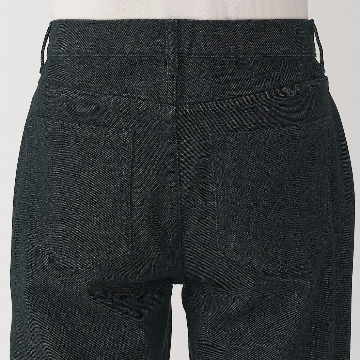 Jeans à Jambe Droite en Mélange de Kapok pour Homme ‐ Noir