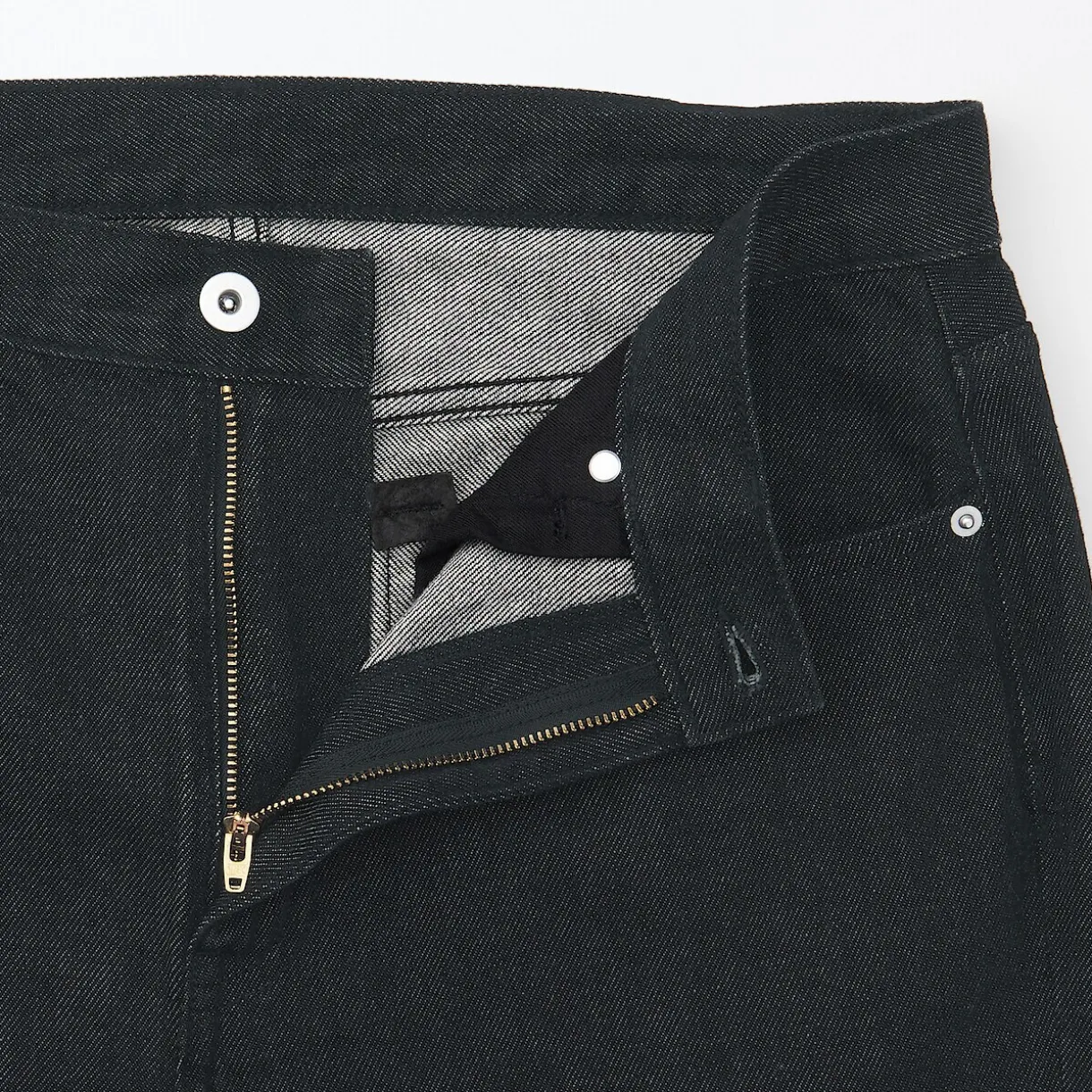 Jeans à Jambe Droite en Mélange de Kapok pour Homme ‐ Noir