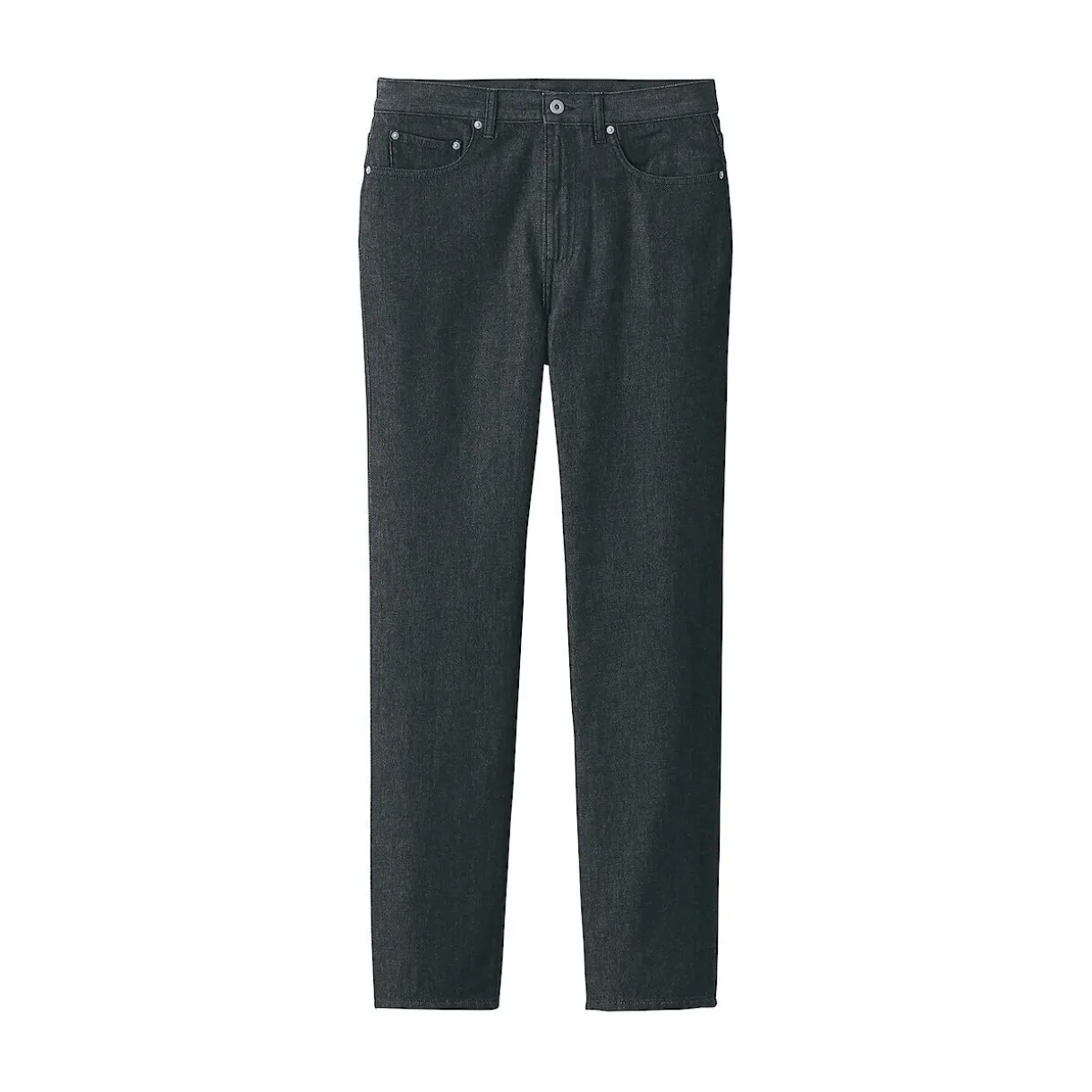 Jeans à Jambe Droite en Mélange de Kapok pour Homme ‐ Noir