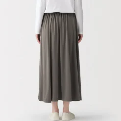 Jupe midaxi froncée en jersey de mélange de Lyocell pour femme