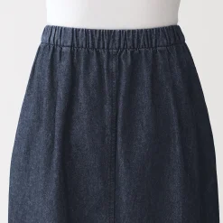 Jupe midi confort en denim délavé pour femme