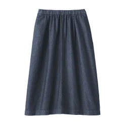 Jupe midi confort en denim délavé pour femme