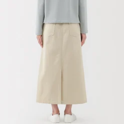 Jupe midi coupe droite avec motif de chevrons et en coton pour femme