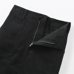 Jupe midi coupe droite avec motif de chevrons et en coton pour femme