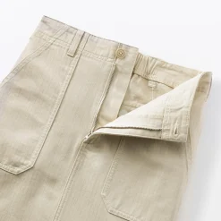 Jupe midi coupe droite avec motif de chevrons et en coton pour femme