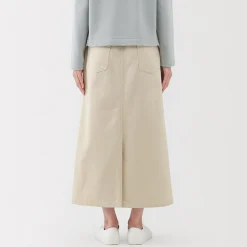 Jupe midi coupe droite avec motif de chevrons et en coton pour femme