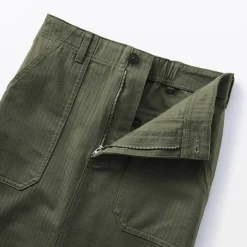 Jupe midi coupe droite avec motif de chevrons et en coton pour femme