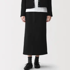 Jupe midi en sweat léger et coton mélangé pour femme