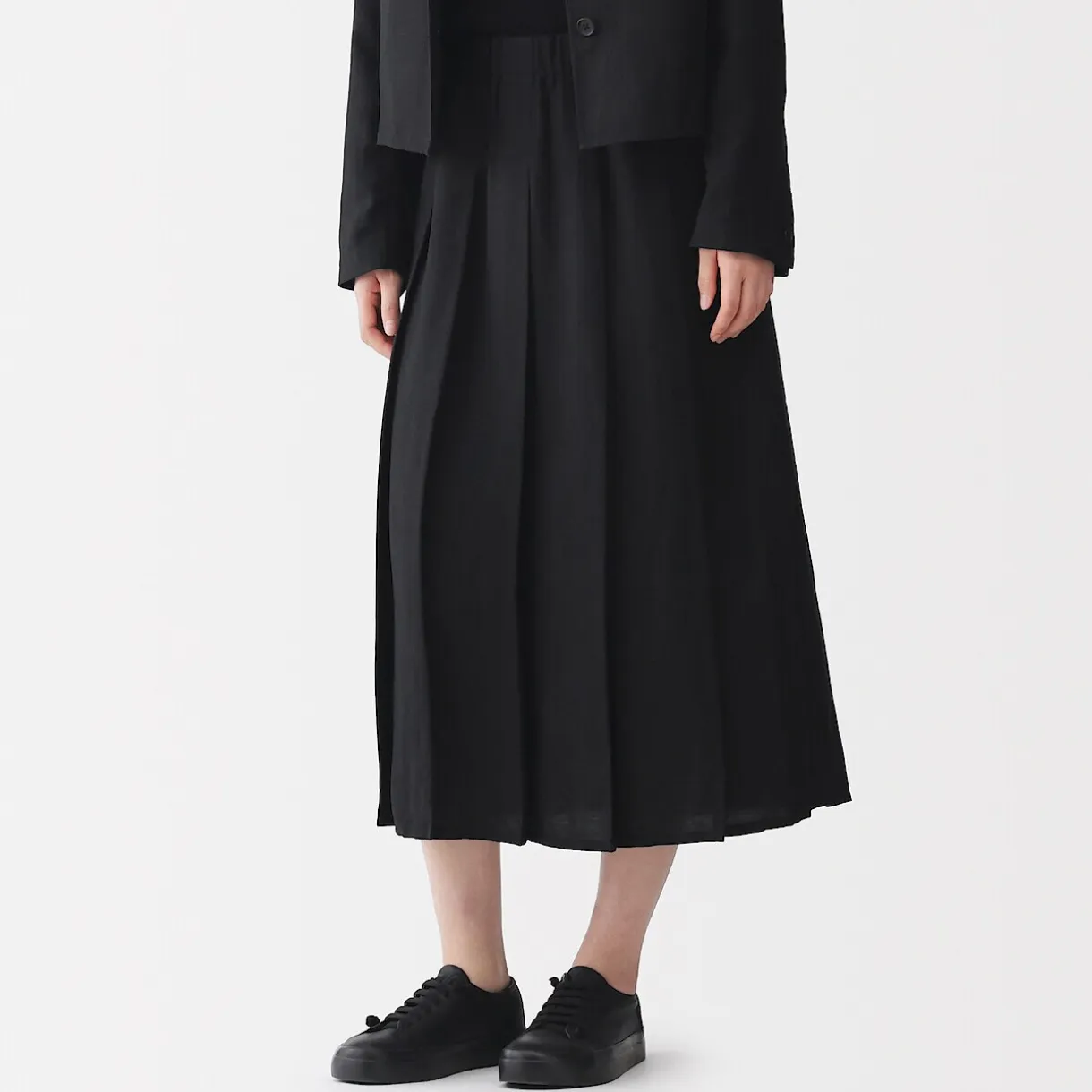 Jupe plissée en lin et lyocell pour femme