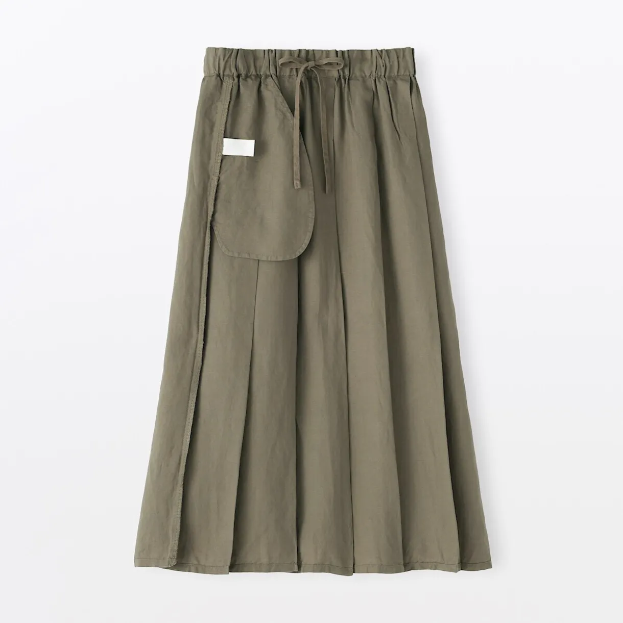 Jupe plissée en lin et lyocell pour femme