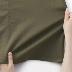 Jupe trapèze en chino extensible pour femme