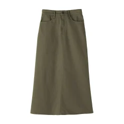 Jupe trapèze en chino extensible pour femme