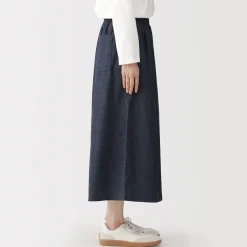 Jupe-culotte légère en denim de kapok mélangé pour femme